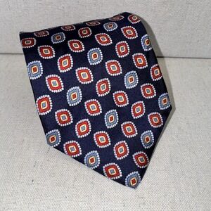 Vintage Tie Rack Windsor Collection Mens Silk Necktie Blue‎ Red Geometric Preppy